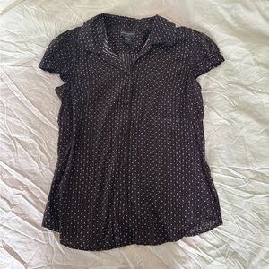 polkadot button down blouse